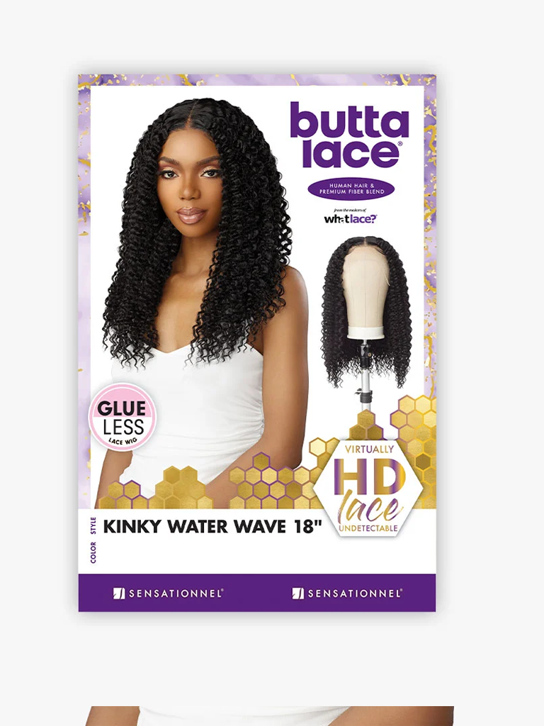 Sensationnel Wig - Butta Lace Human Hair Blend Kinky Water Wave 18"